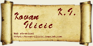 Kovan Iličić vizit kartica